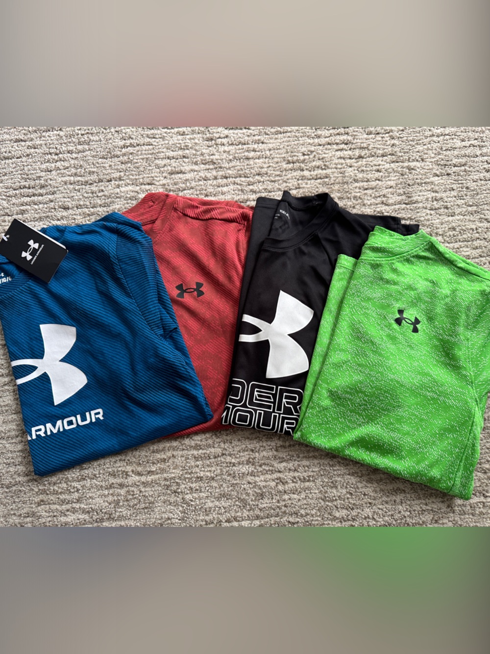 Under Armour Boys Short Sleeve Tees - Blue, Red, Black, Green